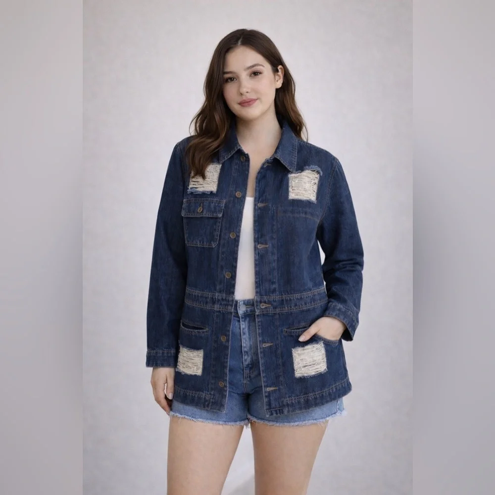 Miu Miu Blue Denim Jacket Size XL - Picture 2 of 12